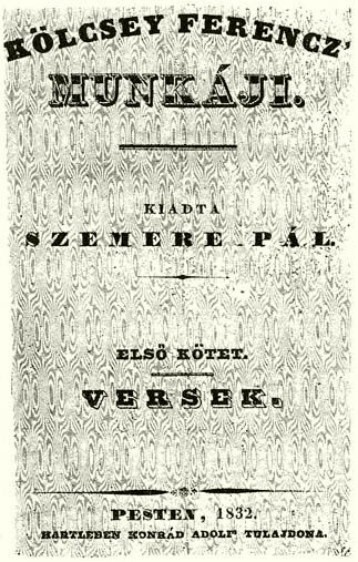 Kölcsey Ferenc 1832-ben megjelent verseskötete