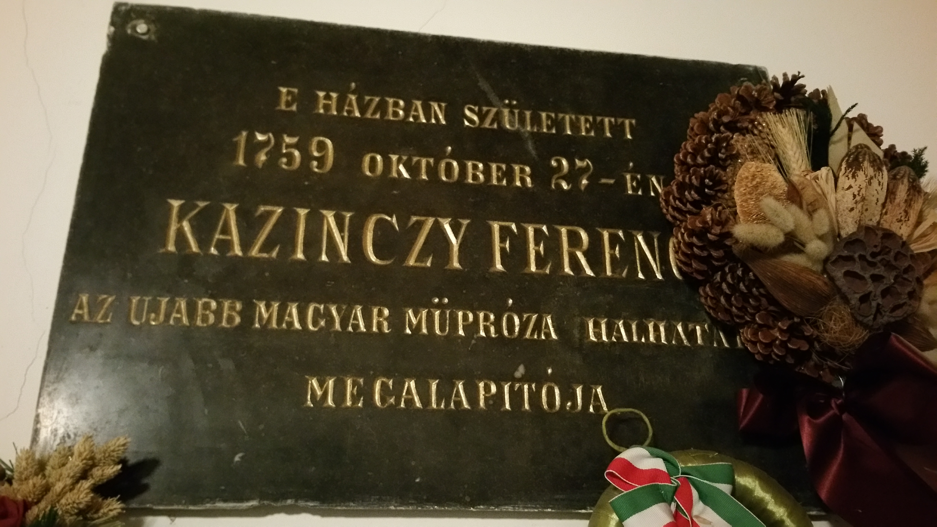 Kazinczy Ferenc emléktábla