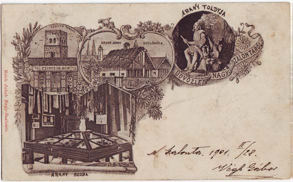 Nagyszalontát ábrázoló képeslap a századforduló idején